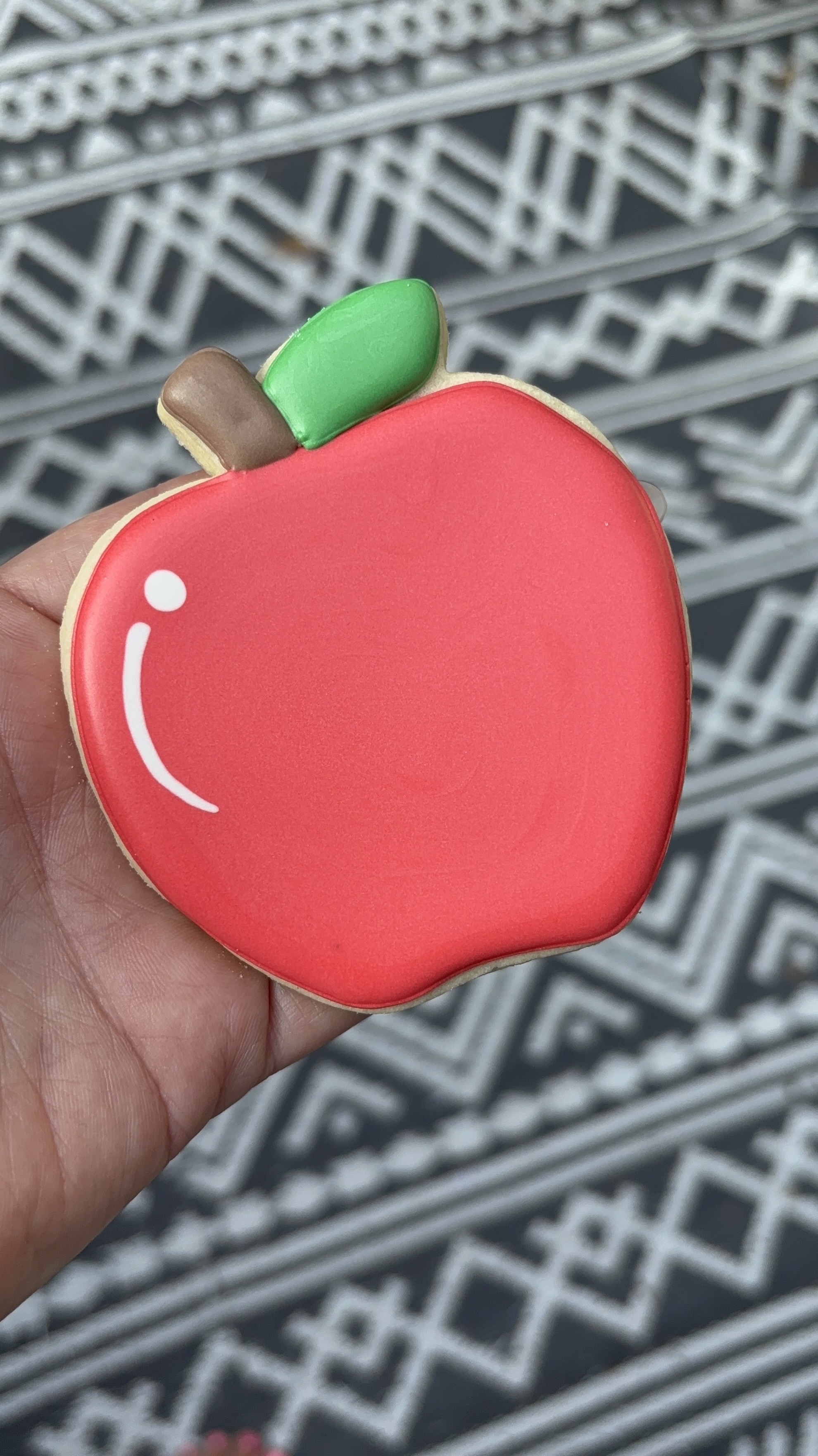 Teacher appreciation red apple cookie