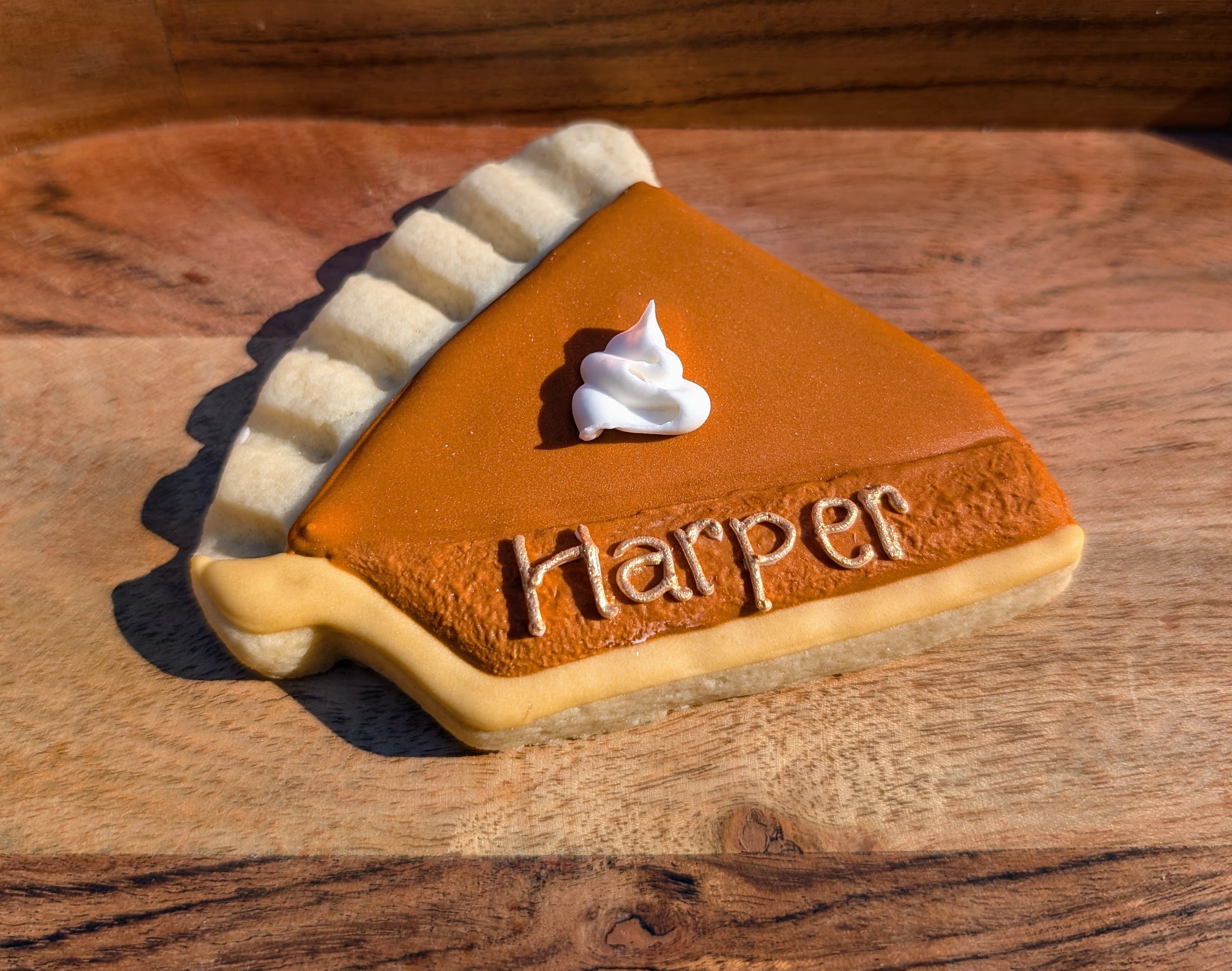 Thanksgiving Harper personalized pumpkin pie