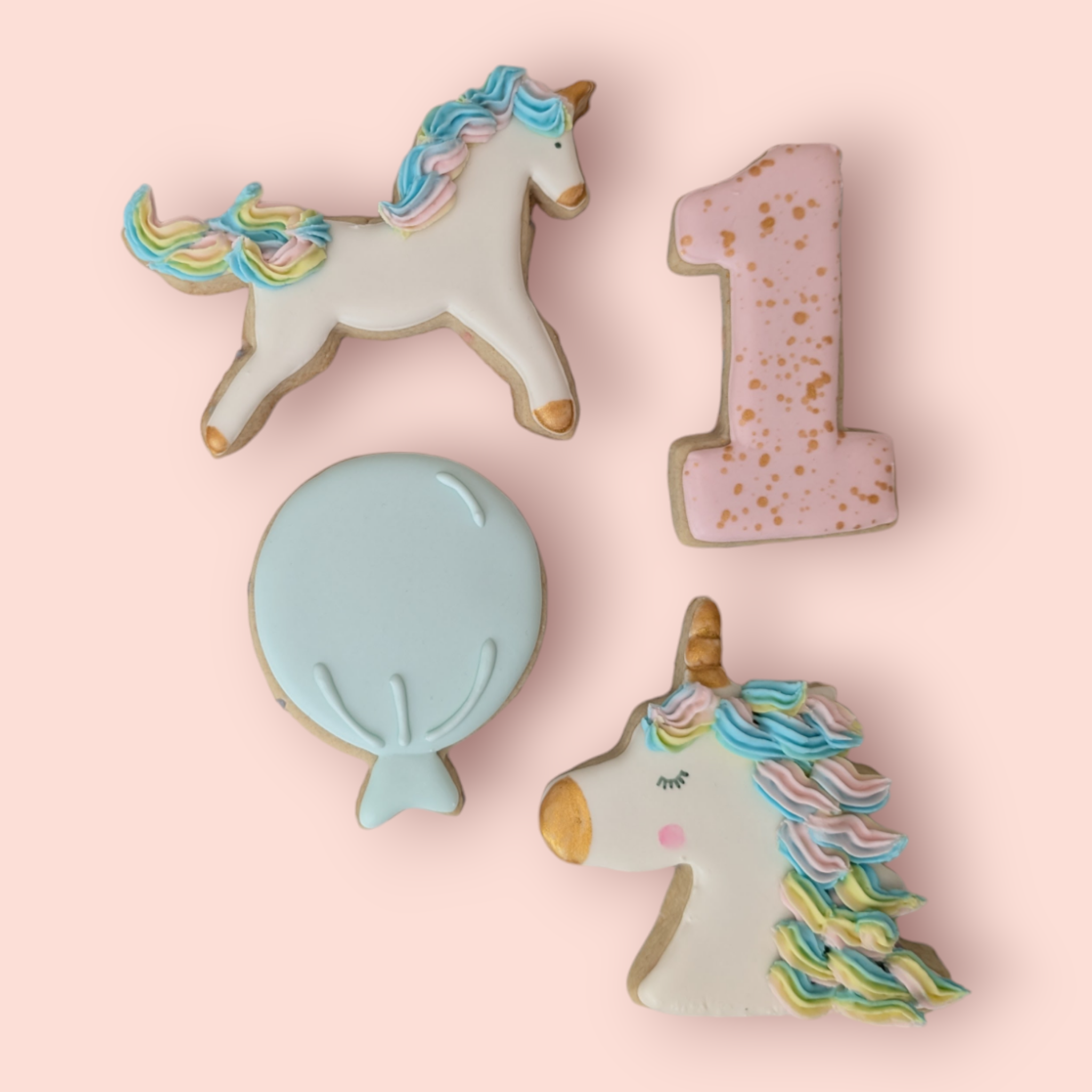 Unicorn first birthday party set